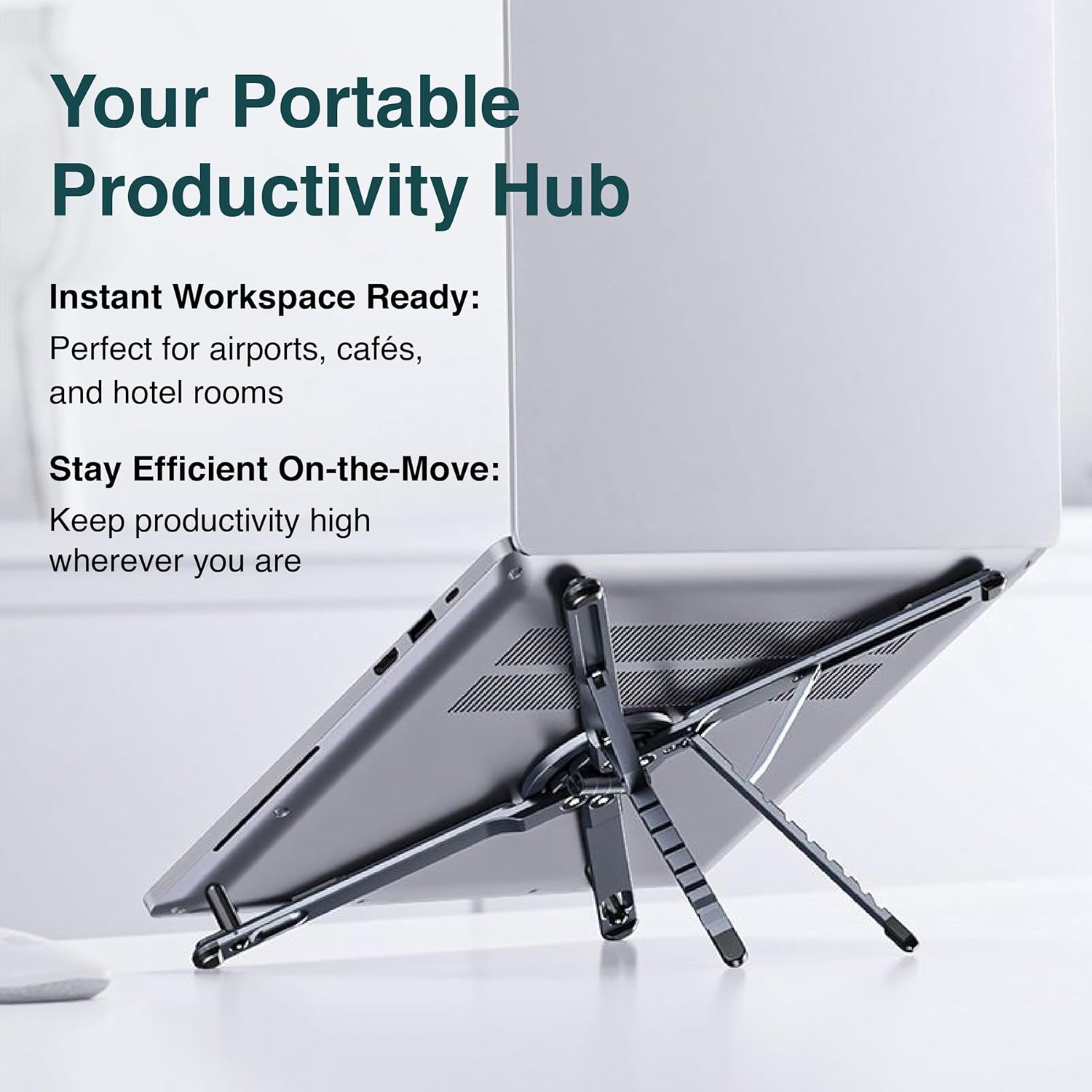 Quality Valley 6-in-1 Magnetic Foldable Phone Stand | Laptop Stand | Tablet Holder | Selfie Stick | Tripod
