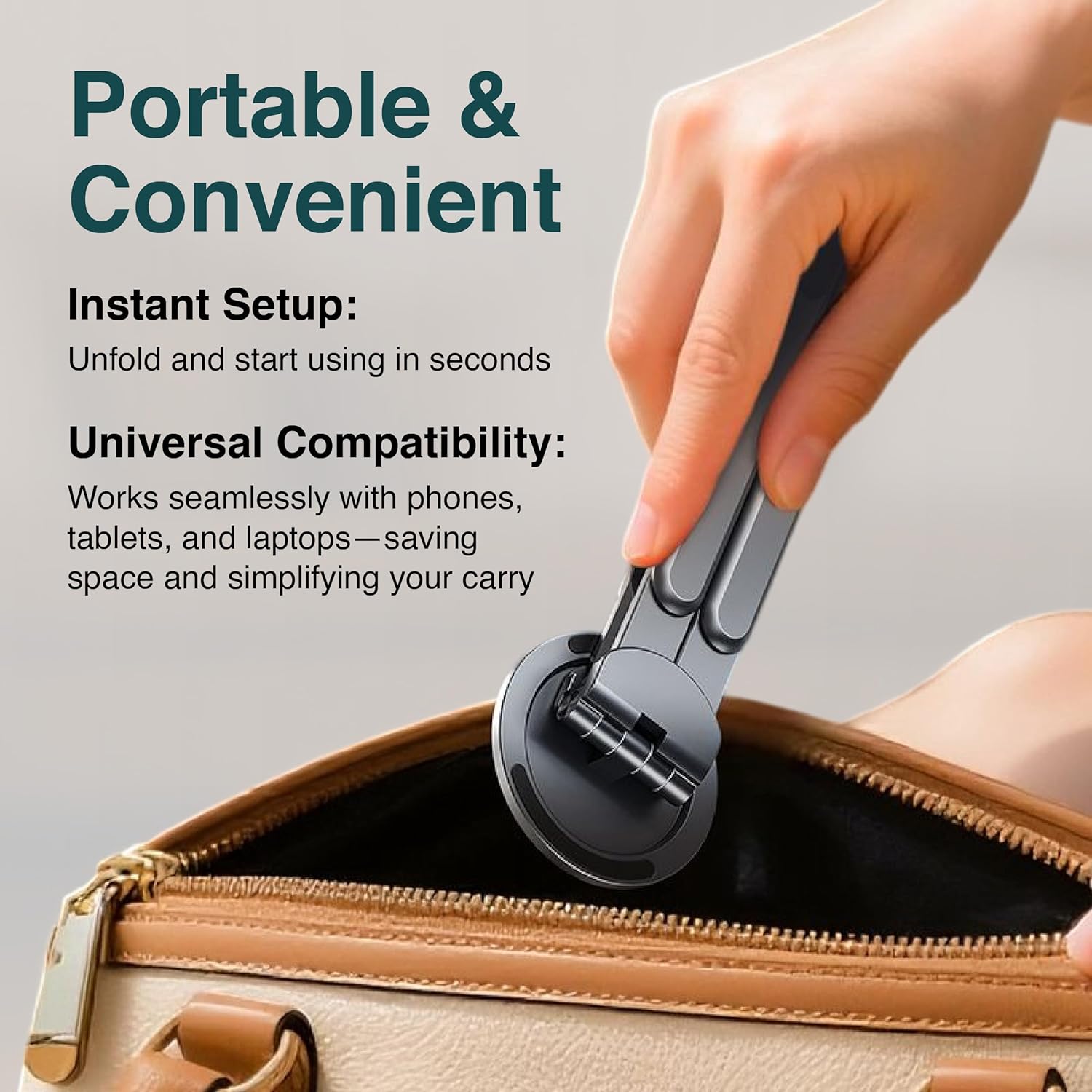 Quality Valley 6-in-1 Magnetic Foldable Phone Stand | Laptop Stand | Tablet Holder | Selfie Stick | Tripod