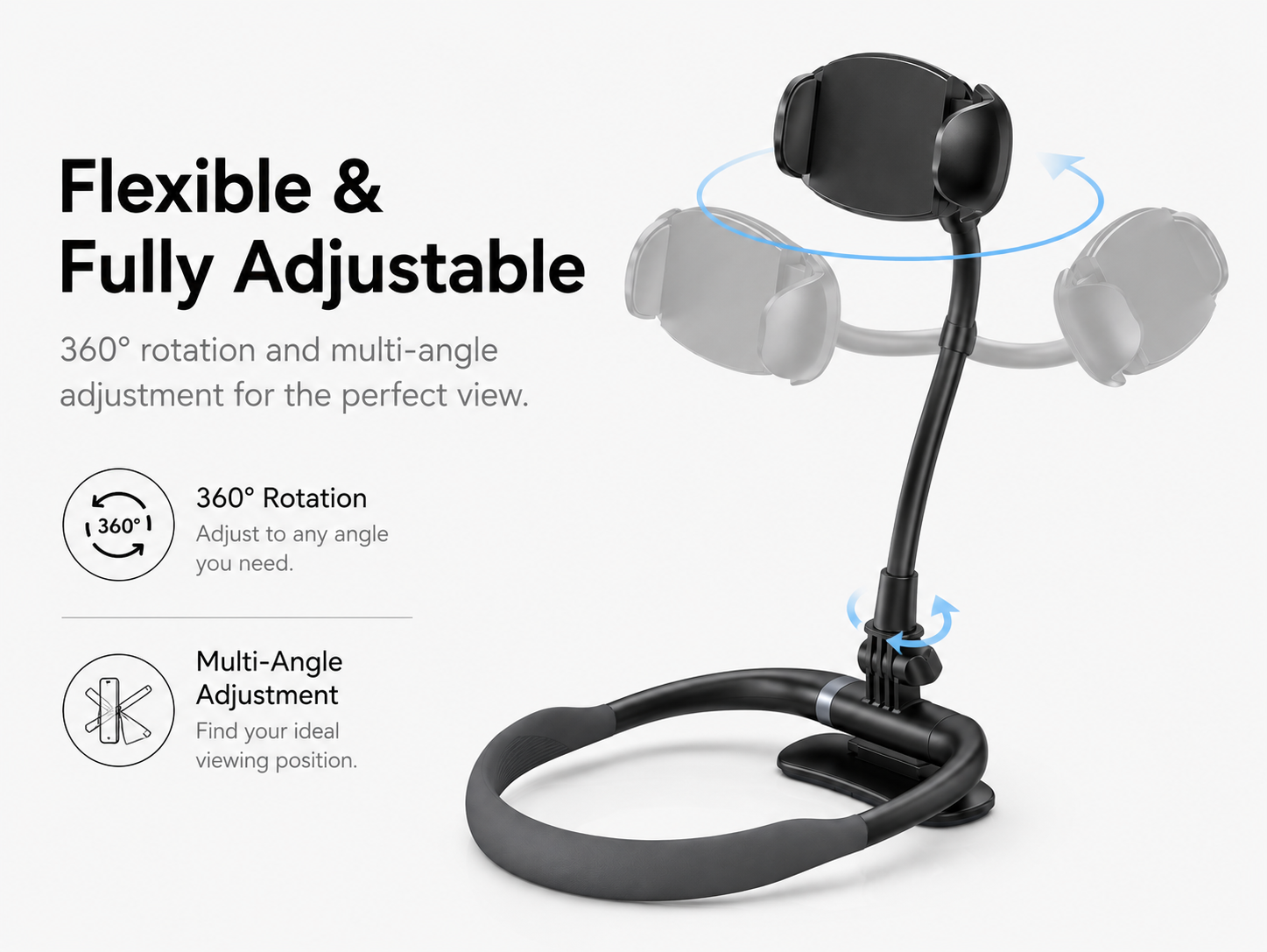 Hands-Free Neck Phone Holder for Video Calls, Movies & POV Recording