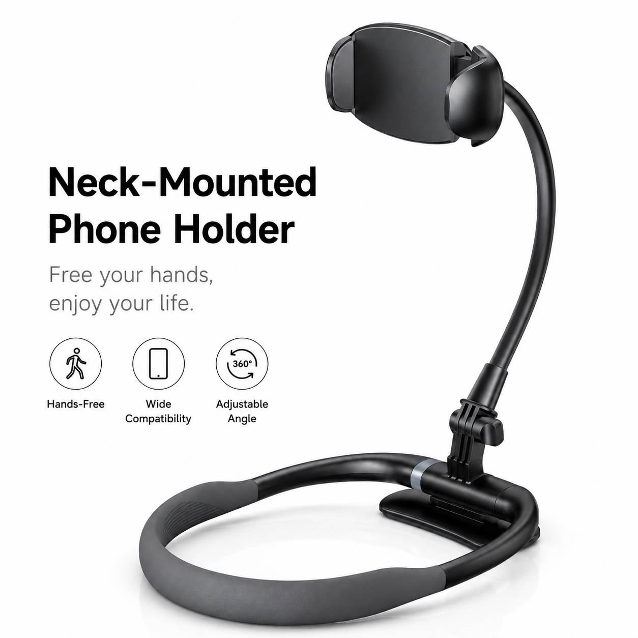 Hands-Free Neck Phone Holder for Video Calls, Movies & POV Recording