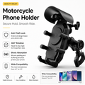 Motorcycle Phone Holder with Sunshade & Dual Mount Options